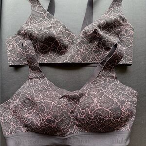 lululemon athletica Black and Pink Lace print Bra
